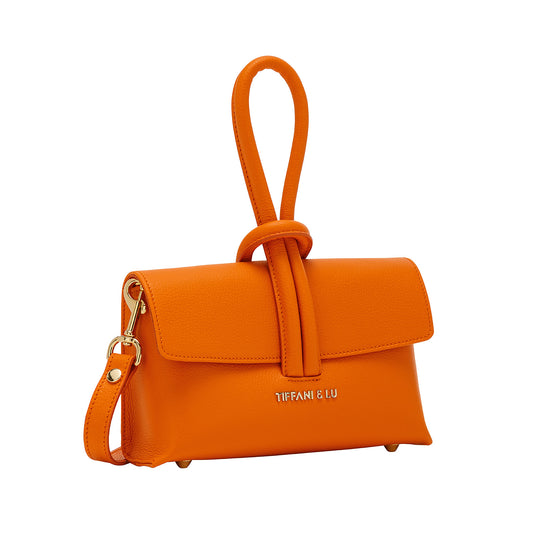 Orange Genuine Leather Handbag | Made in Italy