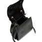 Black Genuine Leather Handbag with adjustable strap for cross-body wear | Gold metal hardware | Made in Italy